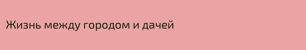 Жизнь между городом и дачей